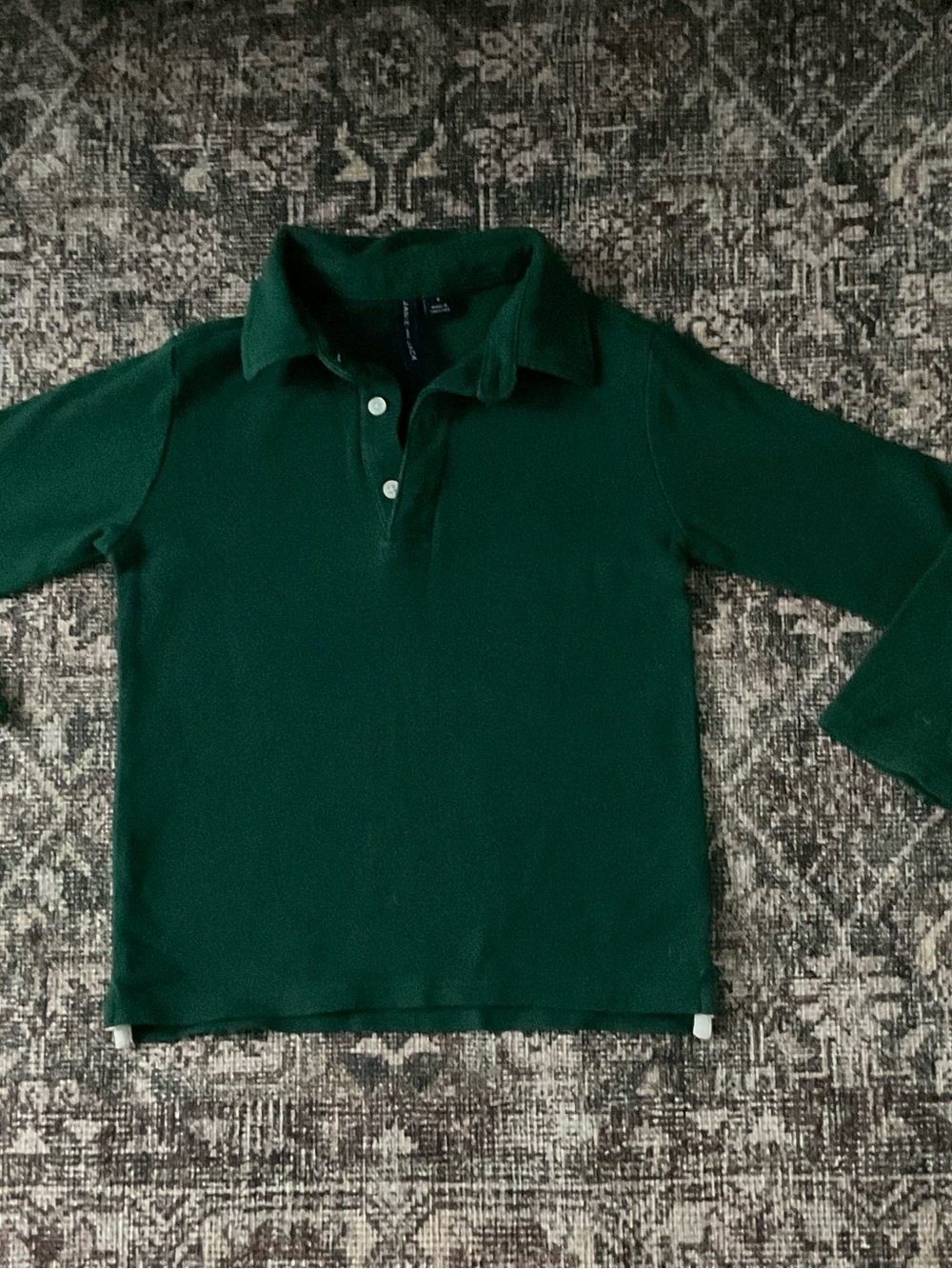 Janie and Jack Dark Green Long Sleeve Polo